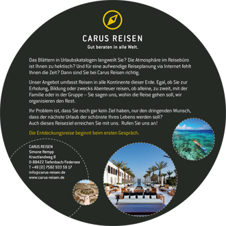 Postkarte Carus Reisen